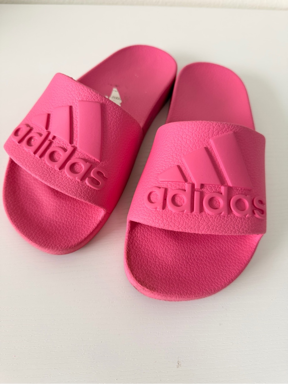 Adidas Hot Pink Logo Slide Pool Sandals Size 6 Big Kids